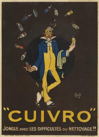 MICH (MICHEL LIEBEAUX, 1881-1923). [ADVERTISEMENTS.] Group of 3 small format posters. Circa 1920. Sizes vary.